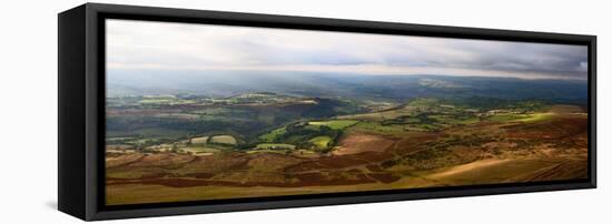 A Panoramic Landscape View Near Hay Bluff, Powys, Wales, United Kingdom, Europe-Graham Lawrence-Framed Stretched Canvas