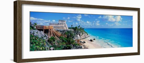 A Panoramic of Mayan Ruins of Ruinas De Tulum (Tulum Ruins) and El Castillo at Sunset-null-Framed Photographic Print