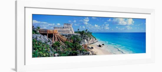 A Panoramic of Mayan Ruins of Ruinas De Tulum (Tulum Ruins) and El Castillo at Sunset-null-Framed Photographic Print