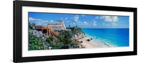 A Panoramic of Mayan Ruins of Ruinas De Tulum (Tulum Ruins) and El Castillo at Sunset-null-Framed Photographic Print