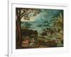 A Panoramic River Landscape with Judah and Tamar-Lucas Gassel-Framed Giclee Print