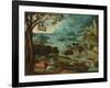 A Panoramic River Landscape with Judah and Tamar-Lucas Gassel-Framed Giclee Print