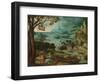 A Panoramic River Landscape with Judah and Tamar-Lucas Gassel-Framed Giclee Print