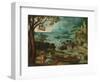 A Panoramic River Landscape with Judah and Tamar-Lucas Gassel-Framed Giclee Print