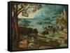 A Panoramic River Landscape with Judah and Tamar-Lucas Gassel-Framed Stretched Canvas