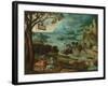 A Panoramic River Landscape with Judah and Tamar-Lucas Gassel-Framed Giclee Print