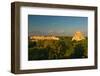 A panoramic view from left to right: Nunnery Quadrangle and the Pyramid of the Magician, Mayan r...-null-Framed Photographic Print