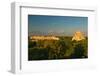 A panoramic view from left to right: Nunnery Quadrangle and the Pyramid of the Magician, Mayan r...-null-Framed Photographic Print