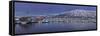 A panoramic view of a port-Richard Bryant-Framed Stretched Canvas