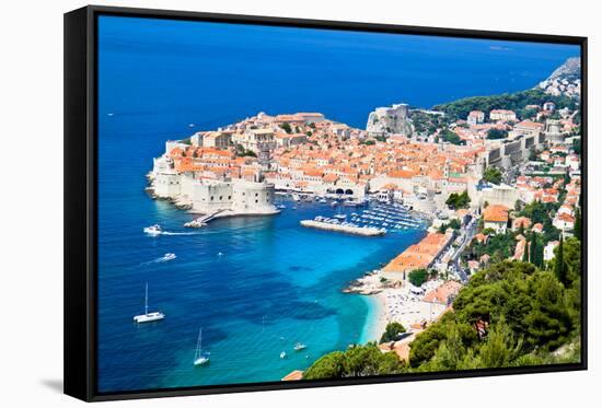 A Panoramic View of an Old City of Dubrovnik, Croatia-Aleksandar Todorovic-Framed Stretched Canvas