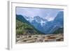 A Panoramic View of Cascading Waterfalls and Mountain Backdrop-Andreas Brandl-Framed Photographic Print