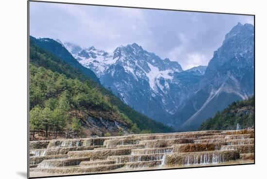 A Panoramic View of Cascading Waterfalls and Mountain Backdrop-Andreas Brandl-Mounted Photographic Print