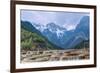 A Panoramic View of Cascading Waterfalls and Mountain Backdrop-Andreas Brandl-Framed Photographic Print