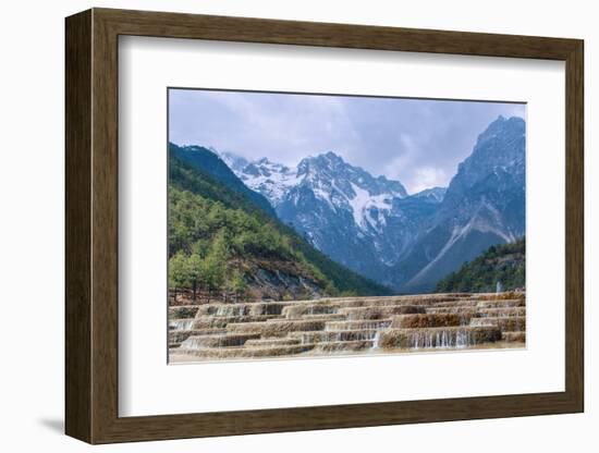 A Panoramic View of Cascading Waterfalls and Mountain Backdrop-Andreas Brandl-Framed Photographic Print