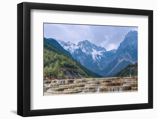 A Panoramic View of Cascading Waterfalls and Mountain Backdrop-Andreas Brandl-Framed Photographic Print