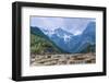 A Panoramic View of Cascading Waterfalls and Mountain Backdrop-Andreas Brandl-Framed Photographic Print