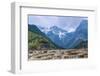 A Panoramic View of Cascading Waterfalls and Mountain Backdrop-Andreas Brandl-Framed Photographic Print