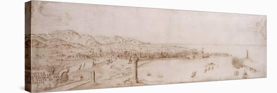 A Panoramic View of Livorno-Petrus Tola-Stretched Canvas