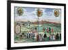 A Panoramic View of Nuremberg, with Figures in Local Dress in the Foreground, C.1575-null-Framed Giclee Print