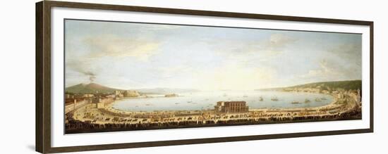 A Panoramic View of the Bay of Naples, with the Royal Procession to Piedigrotta-Antonio Joli-Framed Giclee Print