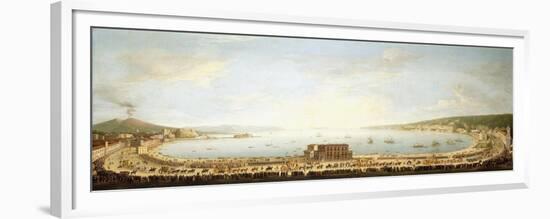 A Panoramic View of the Bay of Naples, with the Royal Procession to Piedigrotta-Antonio Joli-Framed Giclee Print
