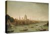 A Panoramic View of the City of London from the Thames Near the Water Gate of Somerset House-Antonio Joli-Stretched Canvas