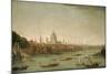 A Panoramic View of the City of London from the Thames Near the Water Gate of Somerset House-Antonio Joli-Mounted Giclee Print