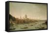 A Panoramic View of the City of London from the Thames Near the Water Gate of Somerset House-Antonio Joli-Framed Stretched Canvas