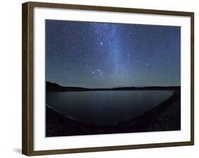 A Panoramic View of the Milky Way and La Azul Lagoon in Somuncura, Argentina-Stocktrek Images-Framed Photographic Print