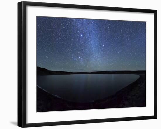 A Panoramic View of the Milky Way and La Azul Lagoon in Somuncura, Argentina-Stocktrek Images-Framed Photographic Print