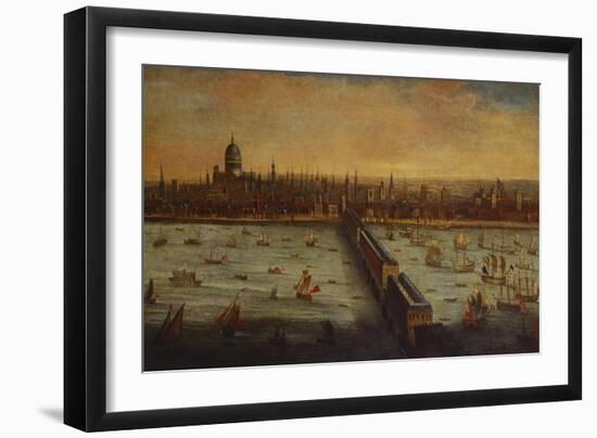 A Panoramic View of the River Thames and the City of London Taken from the-English School-Framed Giclee Print
