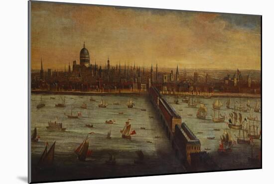 A Panoramic View of the River Thames and the City of London Taken from the-English School-Mounted Giclee Print