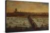 A Panoramic View of the River Thames and the City of London Taken from the-English School-Stretched Canvas