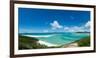 A panoramic view of the world-famous Whitehaven Beach on Whitsunday Island, Queensland, Australia-Logan Brown-Framed Photographic Print