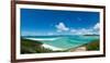 A panoramic view of the world-famous Whitehaven Beach on Whitsunday Island, Queensland, Australia-Logan Brown-Framed Photographic Print