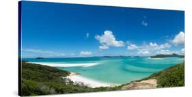 A panoramic view of the world-famous Whitehaven Beach on Whitsunday Island, Queensland, Australia-Logan Brown-Stretched Canvas