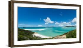 A panoramic view of the world-famous Whitehaven Beach on Whitsunday Island, Queensland, Australia-Logan Brown-Framed Photographic Print