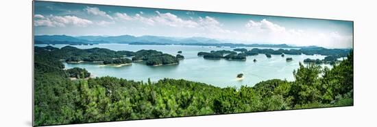 A panoramic view on the islands of Qiandaohu (Thousand Islands) Lake, Chunan, Zhejiang, China, Asia-Andreas Brandl-Mounted Photographic Print