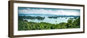 A panoramic view on the islands of Qiandaohu (Thousand Islands) Lake, Chunan, Zhejiang, China, Asia-Andreas Brandl-Framed Photographic Print