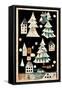 A Paper Village at Night-Treechild-Framed Stretched Canvas