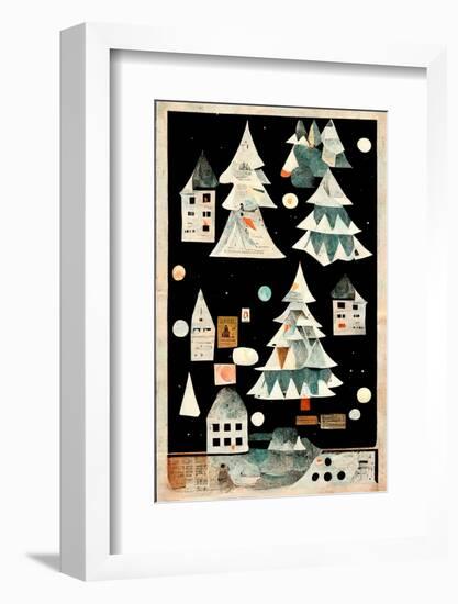 A Paper Village at Night-Treechild-Framed Photographic Print