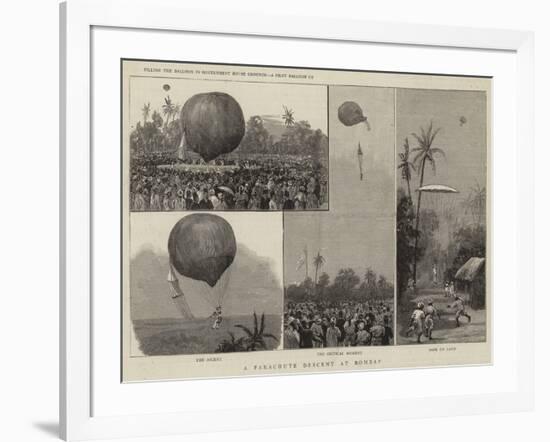 A Parachute Descent at Bombay-null-Framed Giclee Print