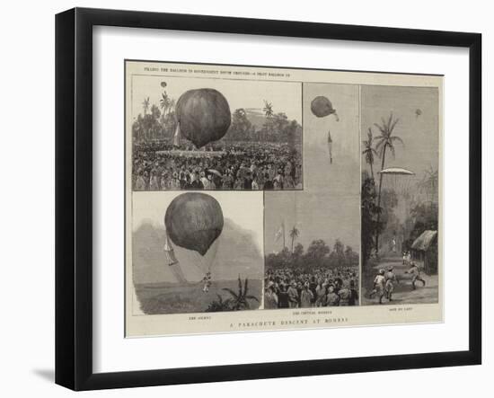 A Parachute Descent at Bombay-null-Framed Giclee Print