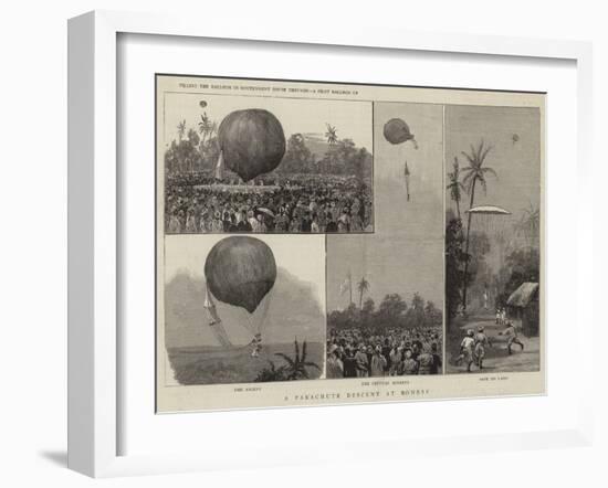 A Parachute Descent at Bombay-null-Framed Giclee Print