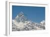 A Paraglider Hangs in Air with Dramatic Peak of Machapuchare (Fishtail Mountain) in Distance-Alex Treadway-Framed Photographic Print