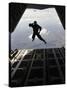 A Paratrooper Salutes As He Jumps Out of a C-130J Super Hercules-Stocktrek Images-Stretched Canvas