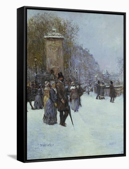 A Paris, La Promenade-Jean Francois Raffaelli-Framed Stretched Canvas
