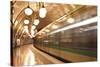 A Paris Metro Train Leaves Cite Station, Paris, France, Europe-Julian Elliott-Stretched Canvas