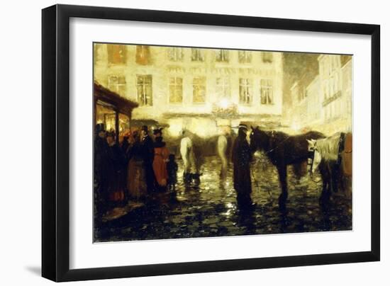 A Paris Street, Evening-Victor Gilsoul-Framed Giclee Print