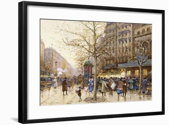 A Paris Street Scene-Eugene Galien-Laloue-Framed Giclee Print